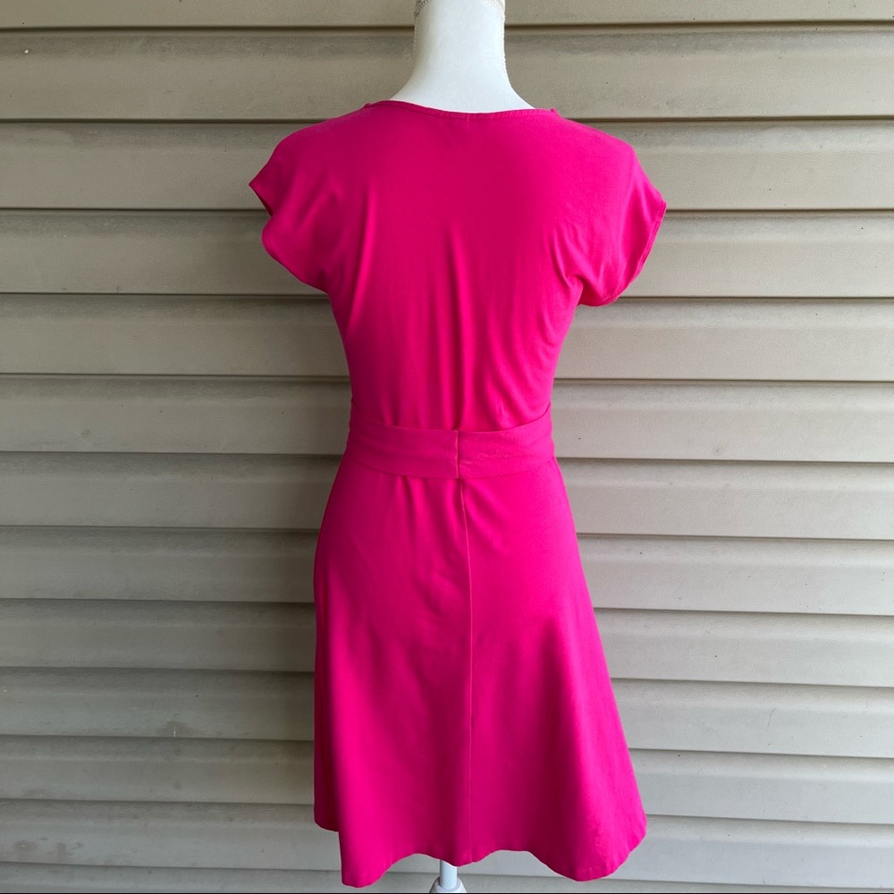 •Lands End• Fuchsia Knit Cap Sleeve Dress - Size 6-8 - Picture 7 of 9
